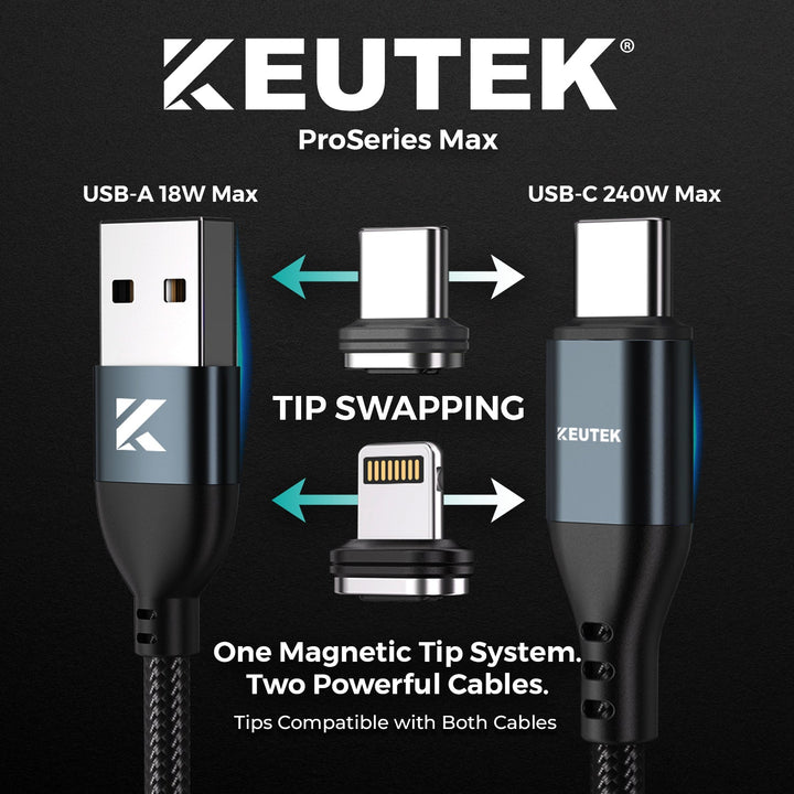 🔴 ProSeries Max Fast Charging Cable (+2 Tips) - KEUTEK